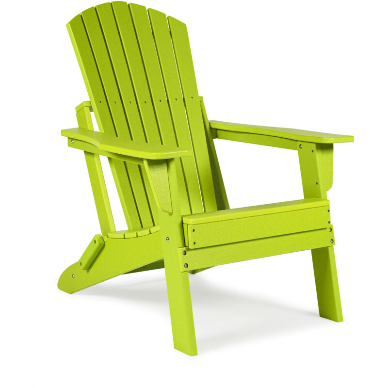 Aoodor Outdoor Garden Chair, All-Weather HDPE Folding Garden Chair-Lime Green