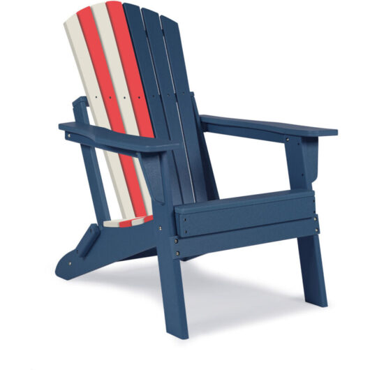 Aoodor Outdoor Garden Chair, All-Weather HDPE Folding Garden Chair-Union Jack Navy