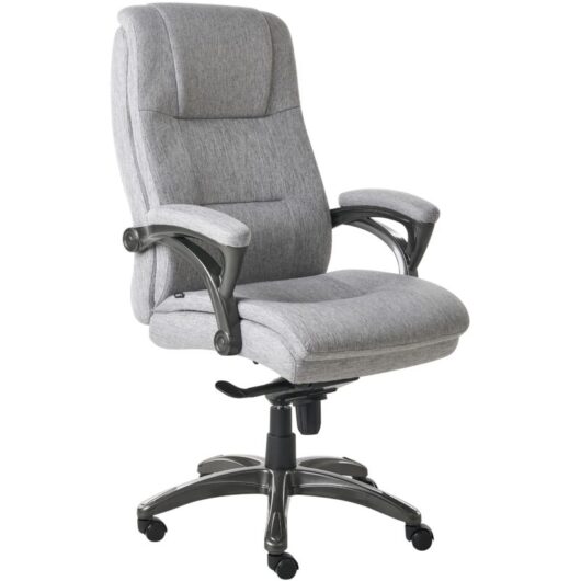 Beliani - Office Executive Chair Seat Adjustment Tilt Thick Padding Linen Grey Magnus