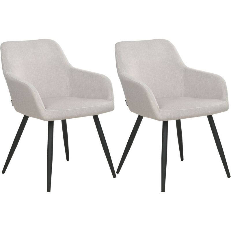 Beliani - Set of 2 Chairs Velvet Seats Metal Legs for Dining Room Kitchen Taupe Casmalia
