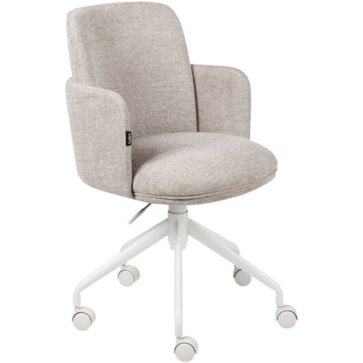 Beliani - Upholstered Fabric Office Chair Swivel Side Chair Seat Height Adjustment Beige Dryden