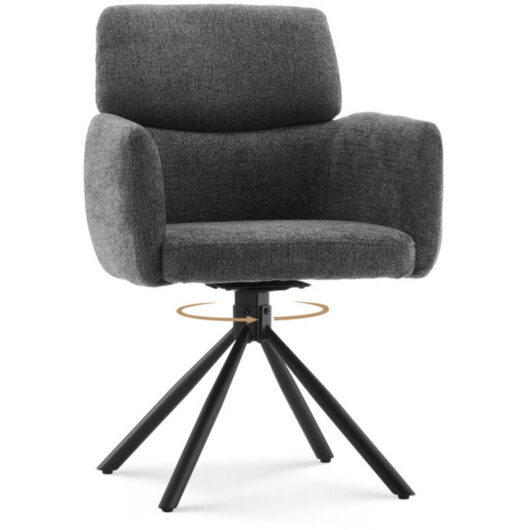 CLIPOP 1PC Chenille Swivel Living Room Armchair, 360 Rotating Base Tub Chair Luxurious with Padded Seat for Dining Room Bedroom Vanity Breakfast Grey