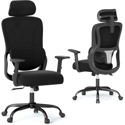 COSTWAY Ergonomic Office Chair Gaming Desk Chair Reclining Swivel Armchair Adjustable Executive Black