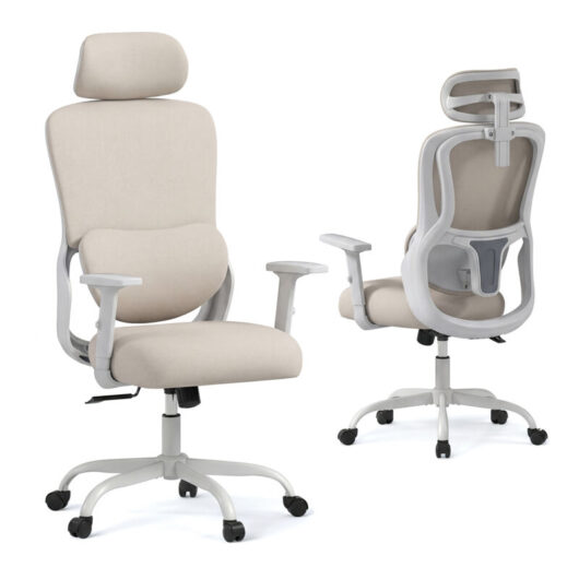 COSTWAY Ergonomic Office Chair Gaming Desk Chair Reclining Swivel Armchair Adjustable Executive White