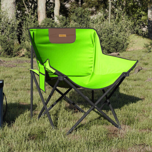 Camping Chairs with Pocket Foldable 2 pcs Green vidaXL