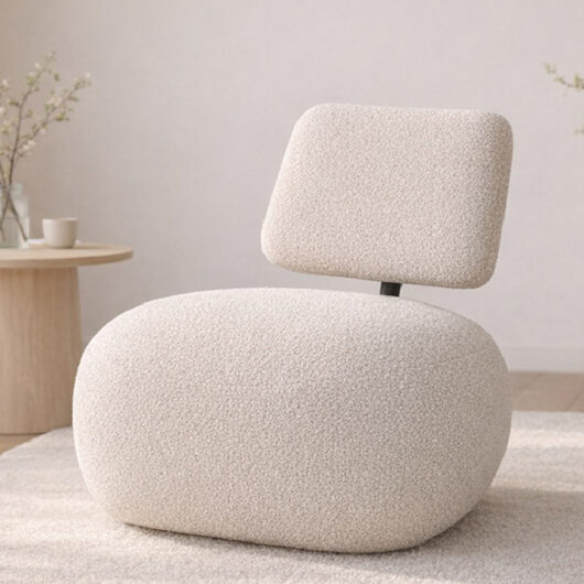 Carnation Polyester Bedroom Chair In Beige