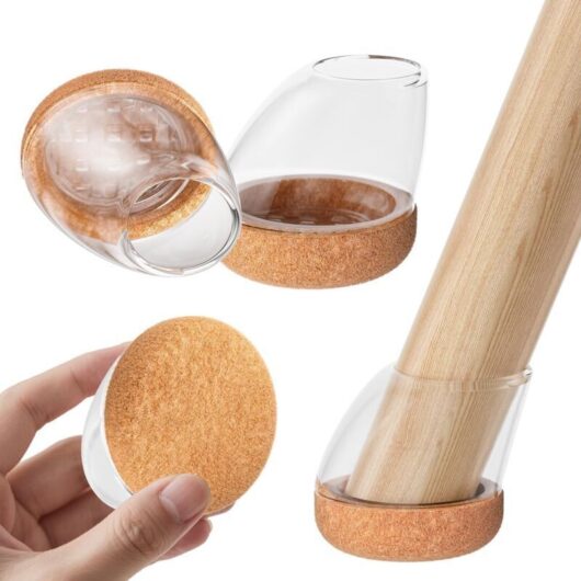 Chair Leg Protectors, 24 Pieces Silicone Floor Protectors with Felt Wrap, Reduce Noise, Prevent Scratches, Round 14-19mm