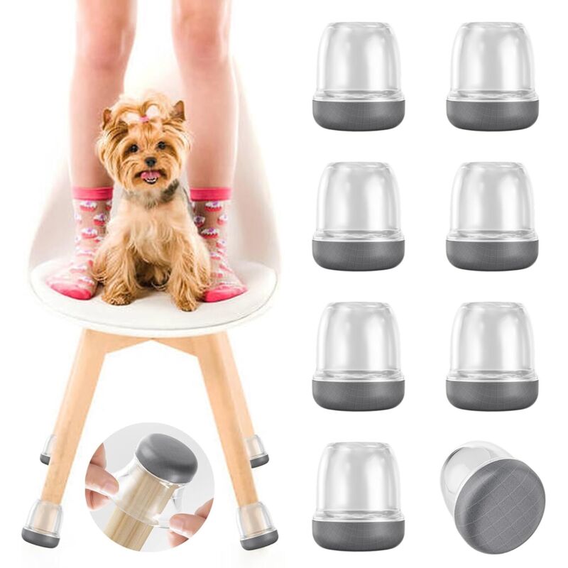 Chair leg floor protectors for carpet and hardwood floors, 16-piece furniture leg foot protectors, covers can reduce noise, 19-25mm