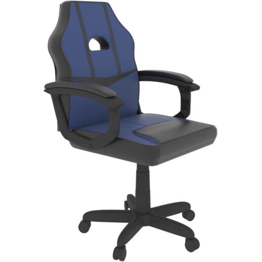 Comet Gaming Chair Office Faux Leather Computer Desk Recliner Swivel Seat, Blue-&-Black