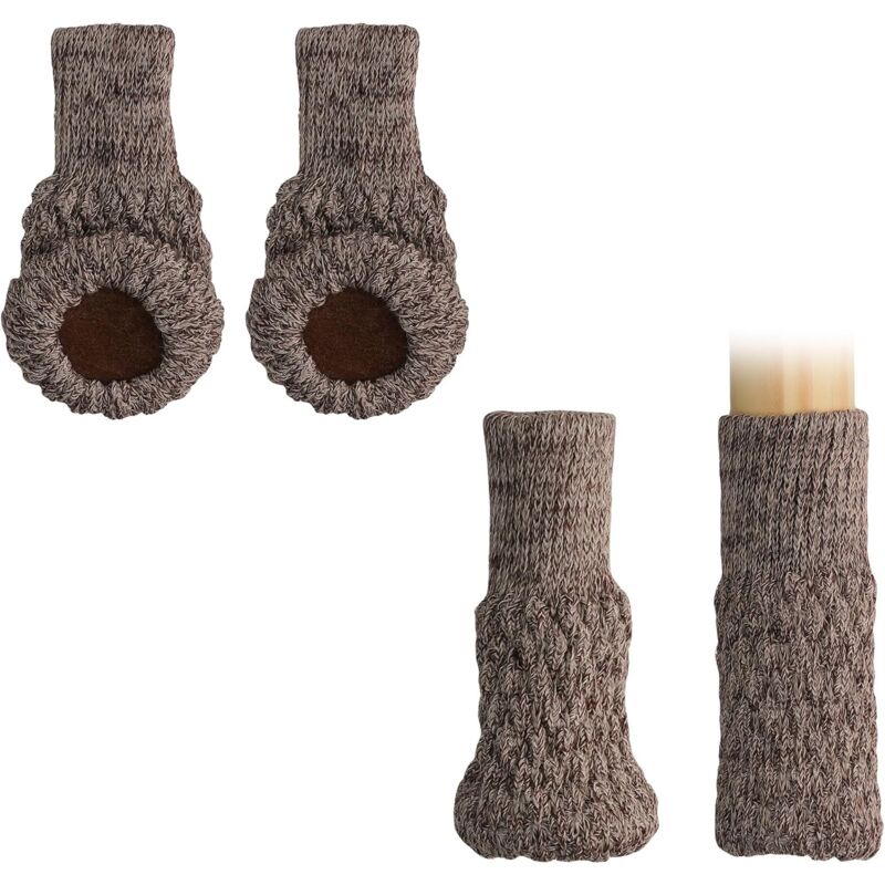 Csparkv - Beige 4X Furniture Leg Socks - Set of 4X Chair Table Stool Leg Protectors - Acrylic Floor Protectors Chair Socks