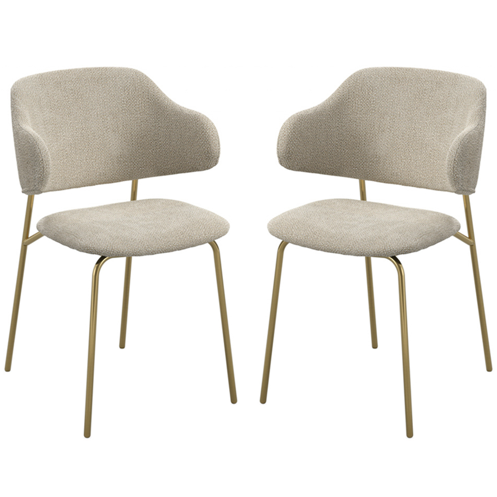 Dekalb Wheat Fabric Dining Chairs In Pair