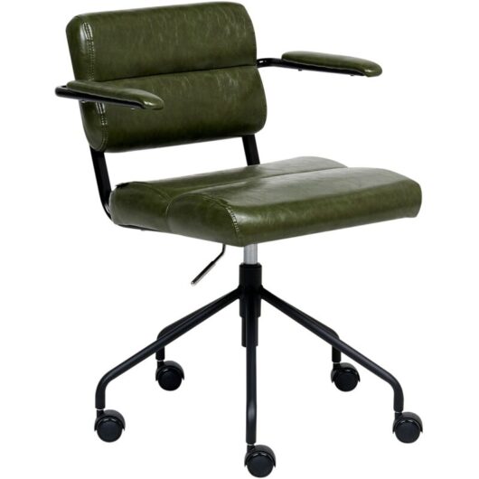 Desk Chair CANDOR Faux Leather Dark Green