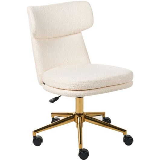 Desk Chair GRANBY Boucle Off-White