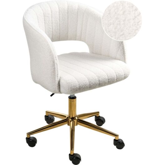 Desk Chair KATONAH Boucle Off-White