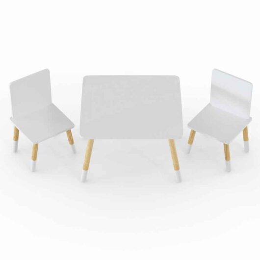 Dickson Wooden Kids Table And 2 Chairs In White