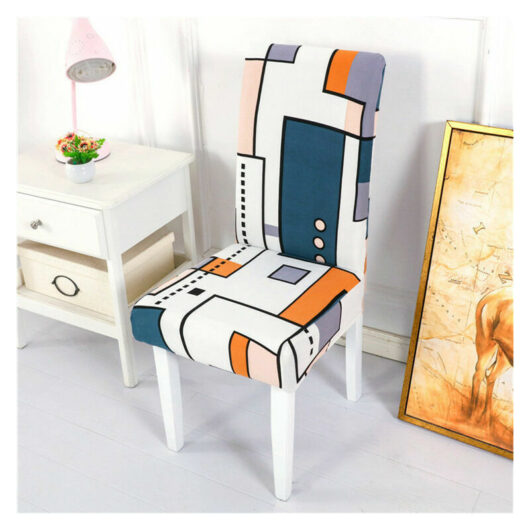Dining Chair Covers,Modern Elastic Durable Chair Cover Stretch Chair Cover for Wedding Decoration,Hotel,Restaurant Geometric Squares