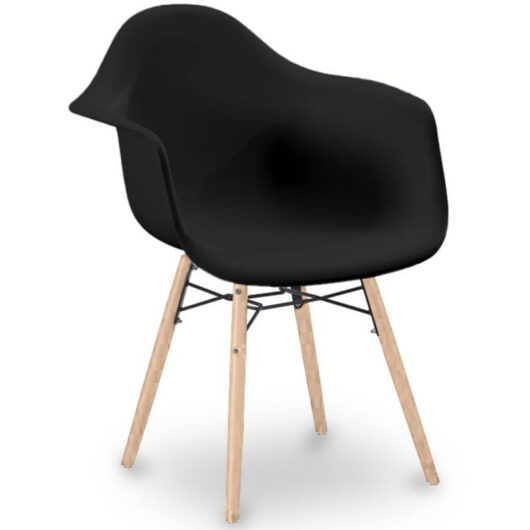 Dining Chair Scandinavian Design - Wooden Legs - Nordika Black