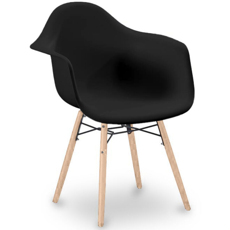Dining Chair Scandinavian Design - Wooden Legs - Nordika Black