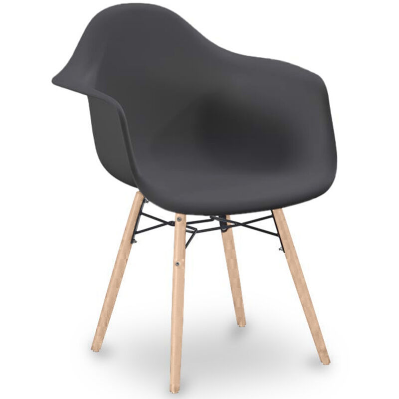 Dining Chair Scandinavian Design - Wooden Legs - Nordika Dark grey