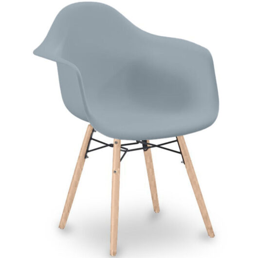 Dining Chair Scandinavian Design - Wooden Legs - Nordika Light grey