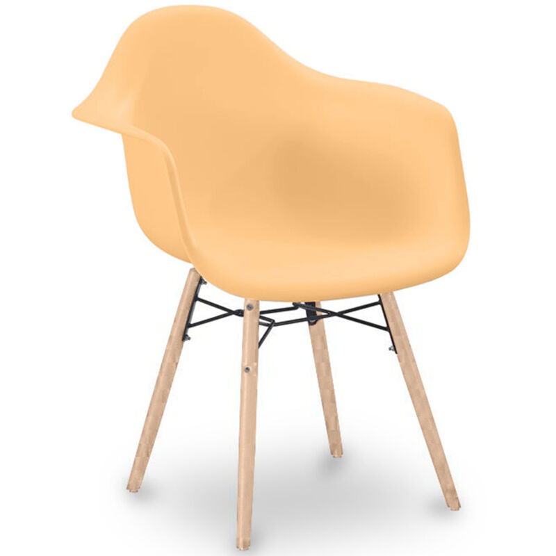 Dining Chair Scandinavian Design - Wooden Legs - Nordika Pastel orange
