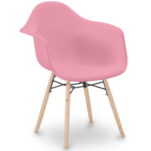 Dining Chair Scandinavian Design - Wooden Legs - Nordika Pink