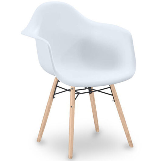 Dining Chair Scandinavian Design - Wooden Legs - Nordika White