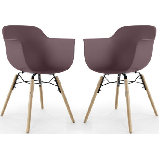 Dining Chair - Scandinavian Design - Wooden Legs - Pack of 2 - Nordika Taupe