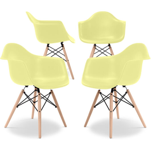 Dining Chair - Scandinavian Design - Wooden Legs - Pack of 4 - Nordika