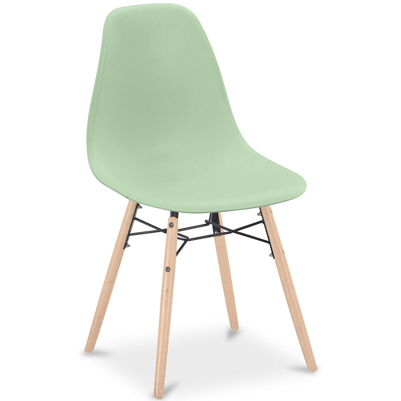 Dining Chair - Scandinavian Design - Wooden Legs - Skögur Pastel green