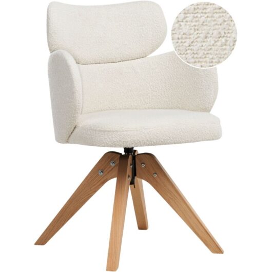 Dining Chair Swivel MARCY Boucle Light Beige