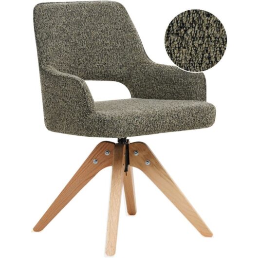 Dining Chair Swivel MORAVIA Boucle Green