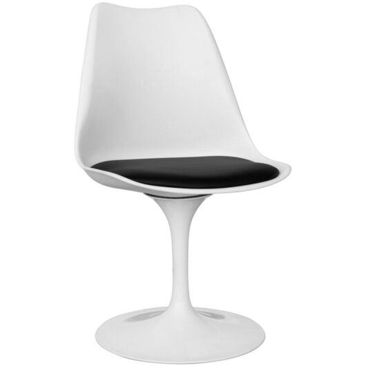Dining Chair - White Swivel Chair - Tulip Black