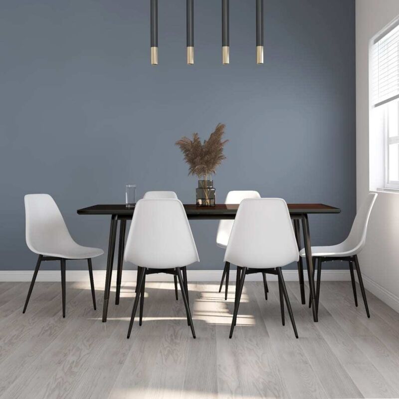 Dining Chairs 6 pcs White PP vidaXL