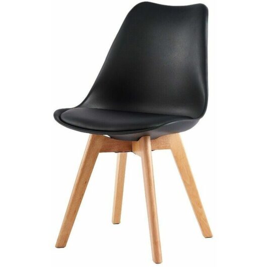Dining Chairs Designer Side Chairs Wooden Legs Office Home Commercial eva black 1