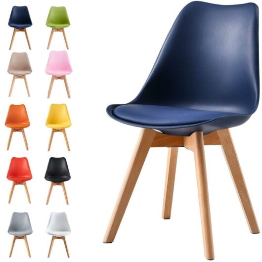 Dining Chairs Designer Side Chairs Wooden Legs Office Home Commercial eva blue 1