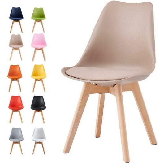 Dining Chairs Designer Side Chairs Wooden Legs Office Home Commercial eva brown 1