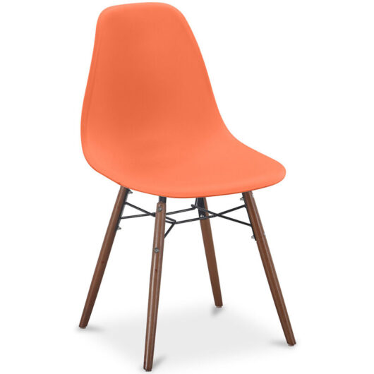 Dining Chairs - Scandinavian Design - Dark Wood Legs - Skögur Orange