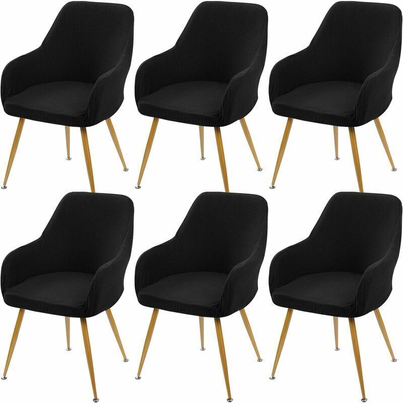 Dining Room Chair Cover with Armrests, 8-Piece Set, Removable and Washable Stretchable Chair Cover, Jacquard Chair Cover for Hotel, Wedding, Home,