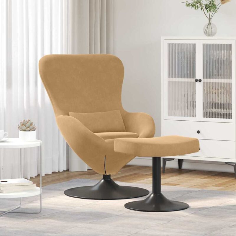 Egg Chair 2 pcs Brown 63 x 73 x 90 cm Velvet Vidaxl