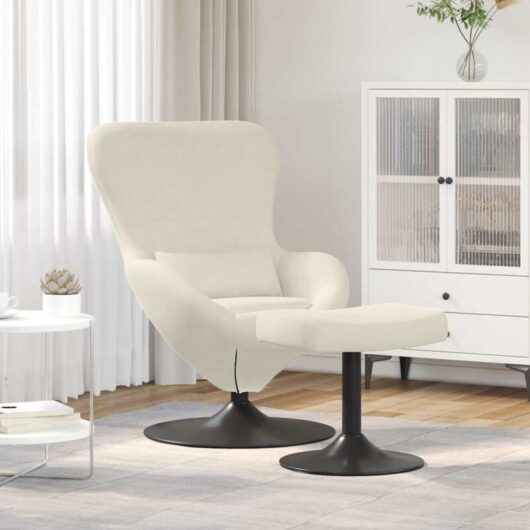 Egg Chair 2 pcs Cream 63 x 73 x 90 cm Velvet Vidaxl
