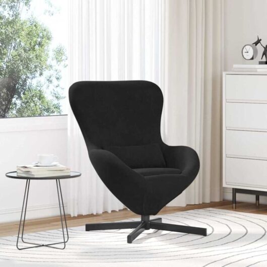 Egg Chair Black Velvet Vidaxl