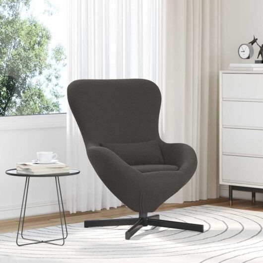 Egg Chair Dark Grey 63 x 73 x 90 cm Fabric vidaXL