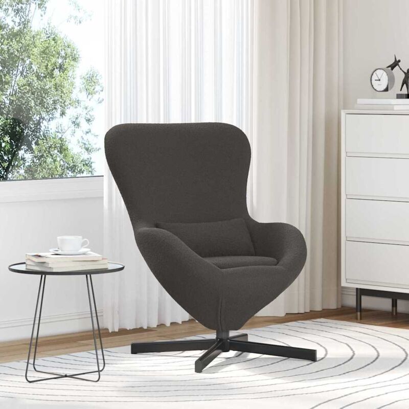 Egg Chair Dark Grey 63 x 73 x 90 cm Fabric vidaXL