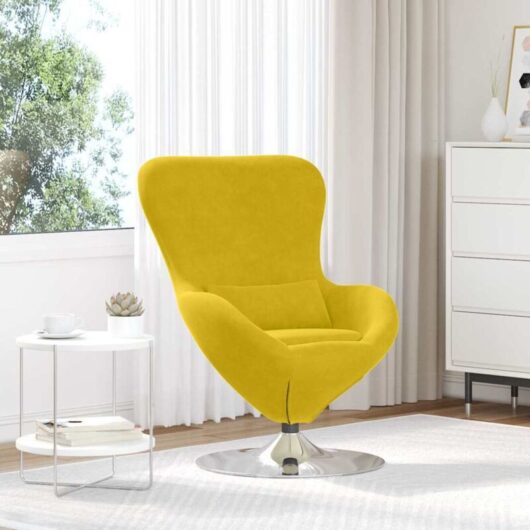 Egg Chair Yellow 63 x 73 x 90 cm Velvet Vidaxl