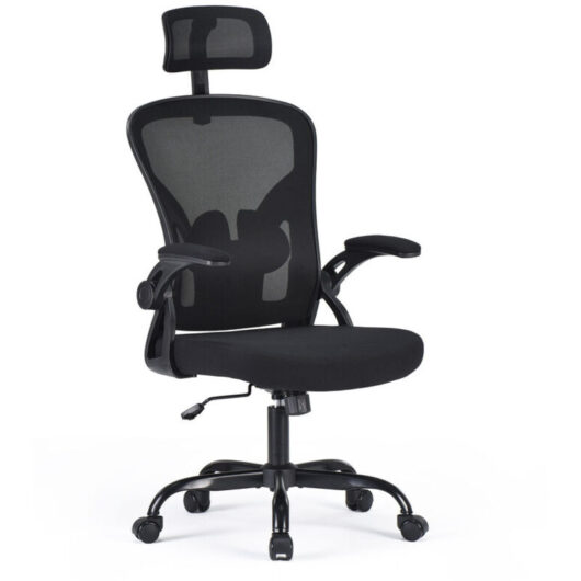 Ergonomic Office Chair, Desk Chair with Headrest, High Back Computer Chair with Armrests and Adjustable Lumbar Support for Home Office, Study Room,