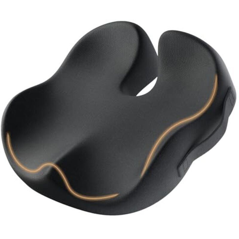 Ergonomic office chair cushion, coccyx seat cushion with pressure relief, memory foam chair cushions for video games, car and wheelchair