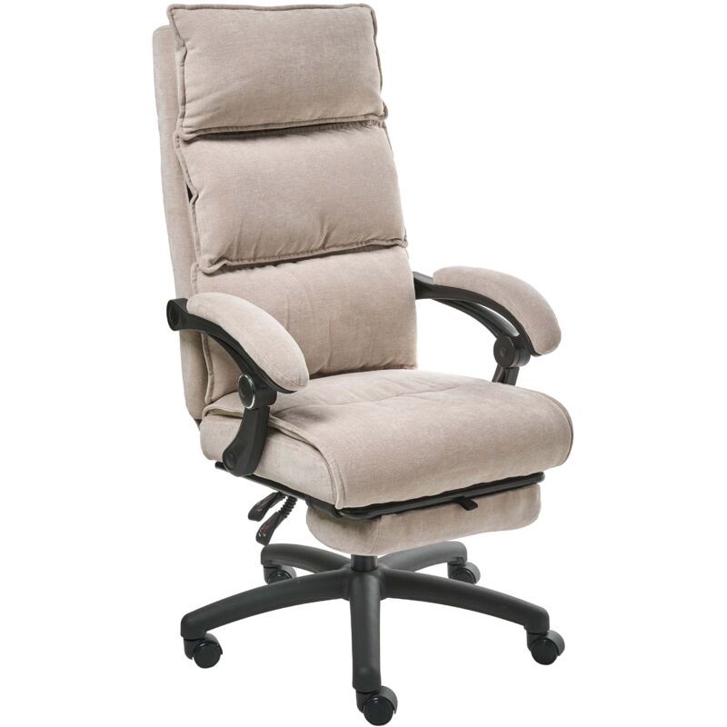 Executive Chair With Footrest EATON Chenille Beige
