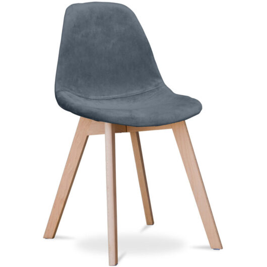 Fabric Upholstered Dining Chair - Scandinavian Style - Denisse Dark grey