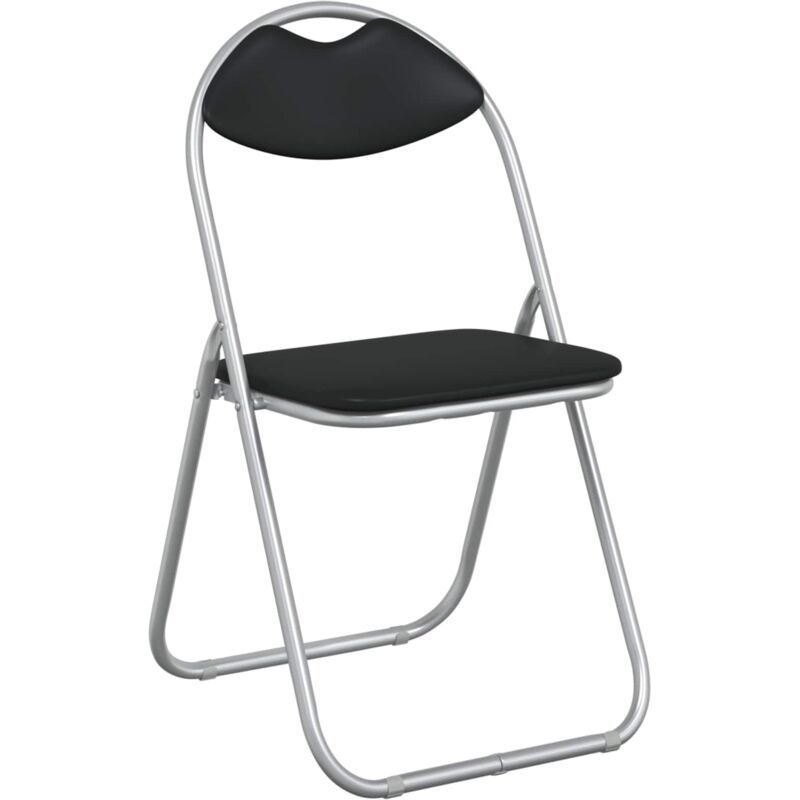 Foldable Dinning Chair 8 pcs Black 48 x 43.5 x 81 cm PVC steel vidaXL